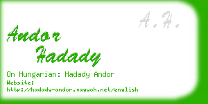 andor hadady business card